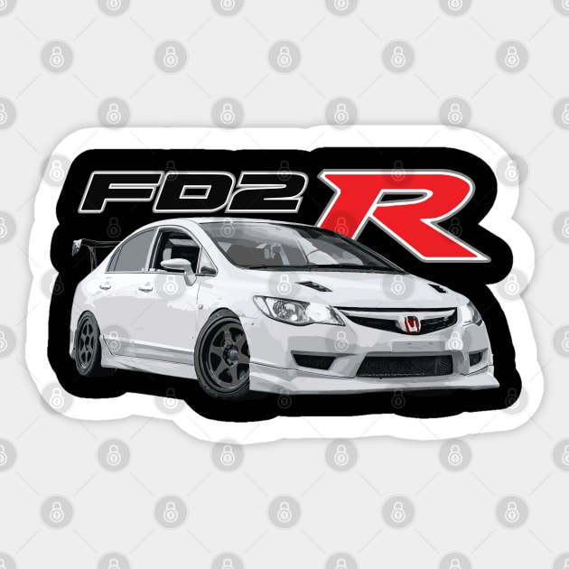 dohc TYPE R FD2 sedan JDM Championship White Tuned Sticker by cowtown_cowboy